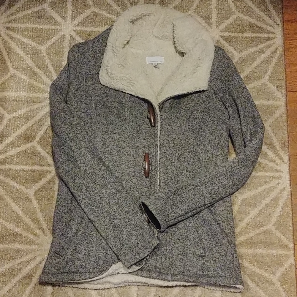 Sherpa lined toggle sweatshirt